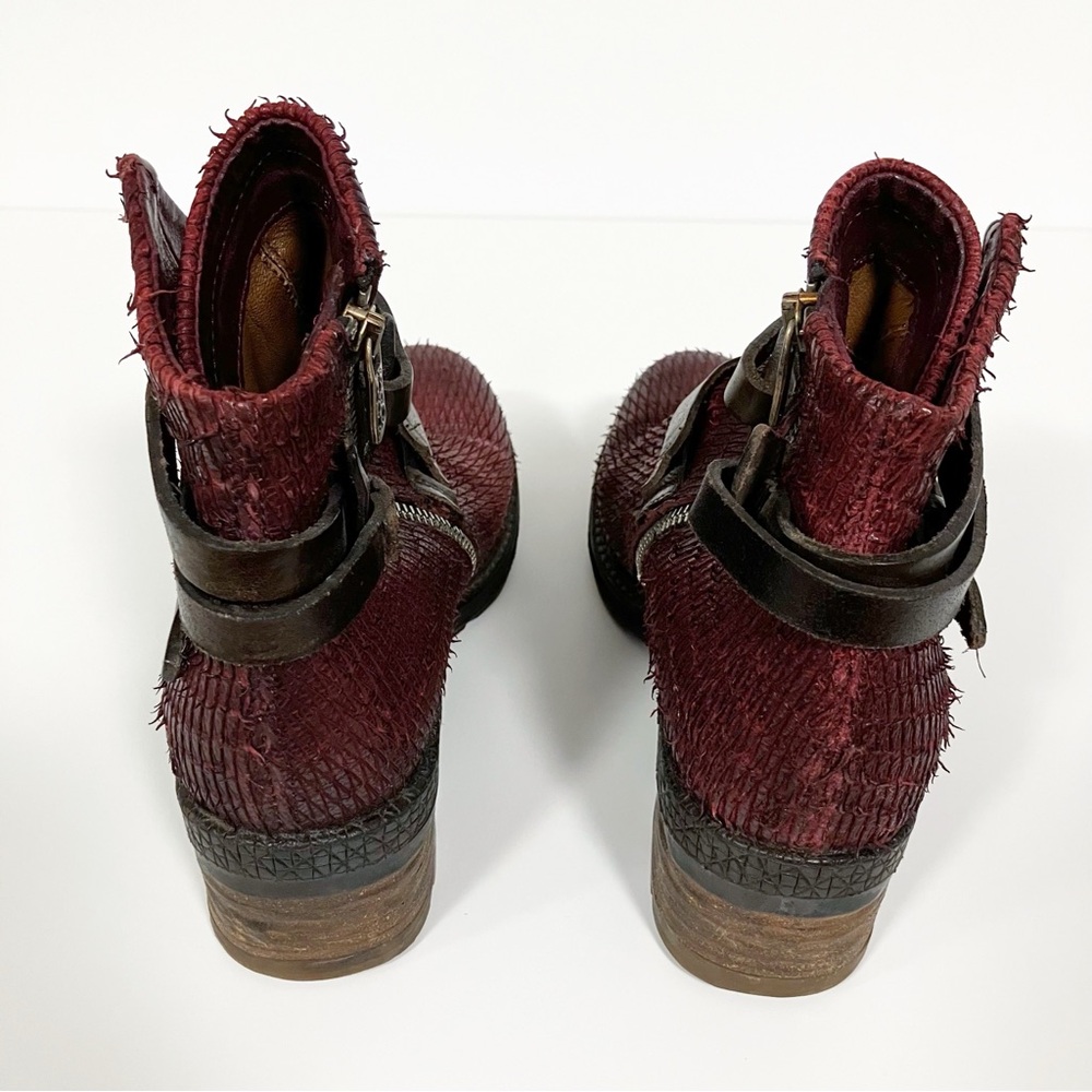 A.S.98 | Burgundy Airstep Harness Booties 39 Grunge Steampunk Whimsigoth - Picture 3 of 8